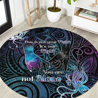 Suicide Awareness Round Carpet You Are Not Alone - Polynesian Pride