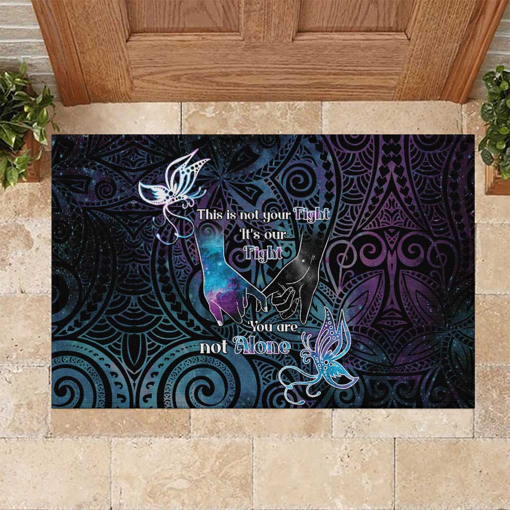 Suicide Awareness Rubber Doormat You Are Not Alone - Polynesian Pride