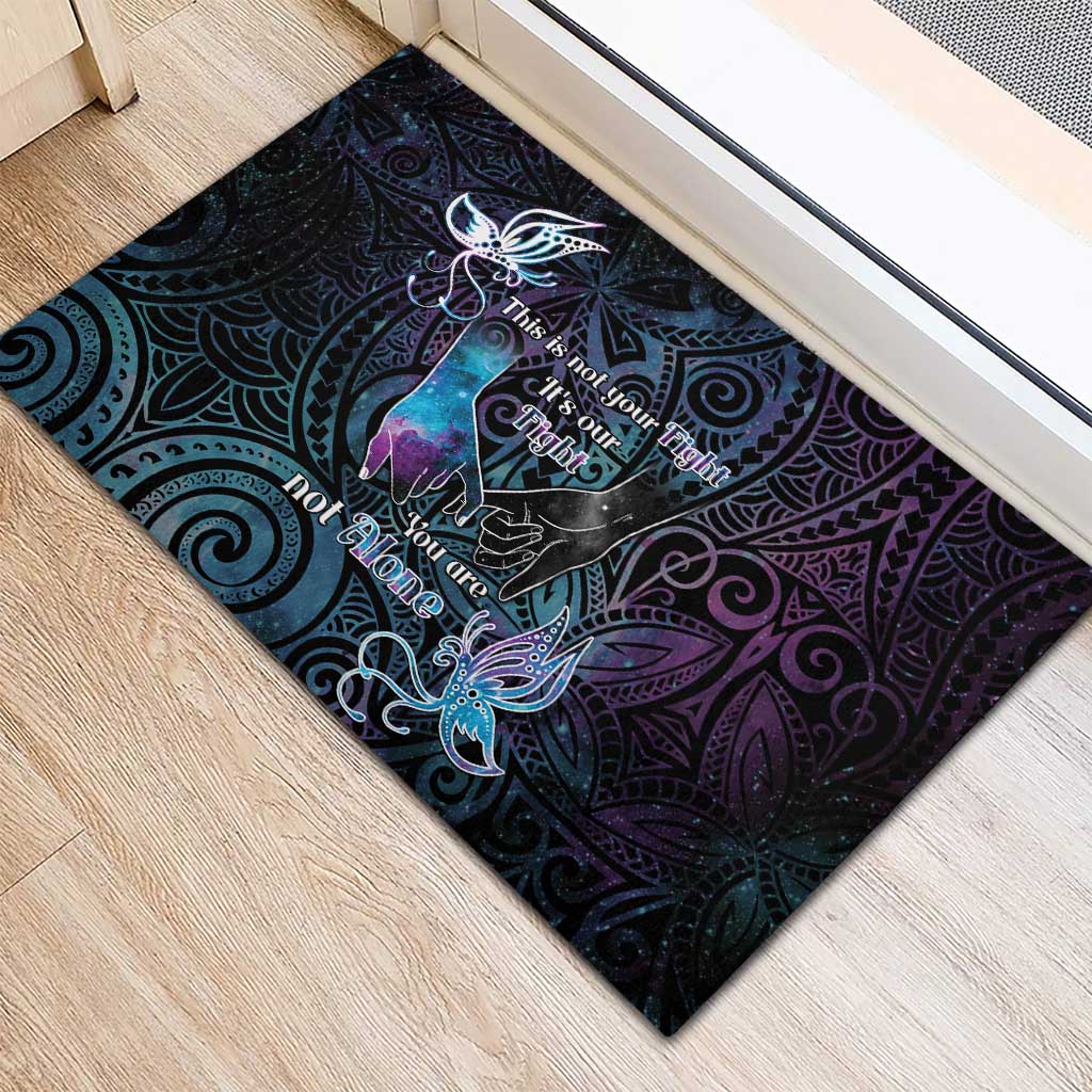 Suicide Awareness Rubber Doormat You Are Not Alone - Polynesian Pride