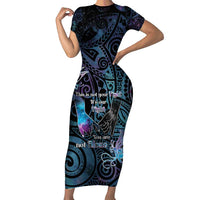Suicide Awareness Short Sleeve Bodycon Dress You Are Not Alone - Polynesian Pride