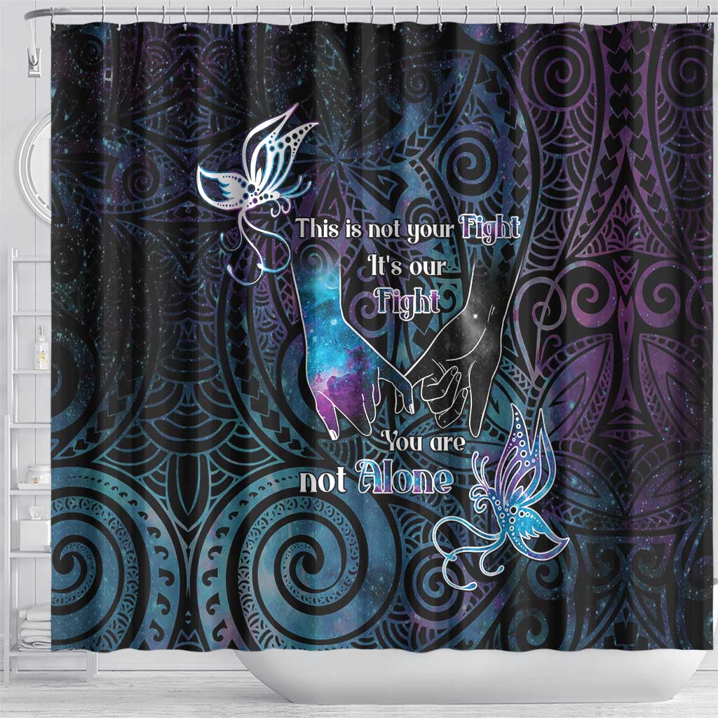 Suicide Awareness Shower Curtain You Are Not Alone - Polynesian Pride