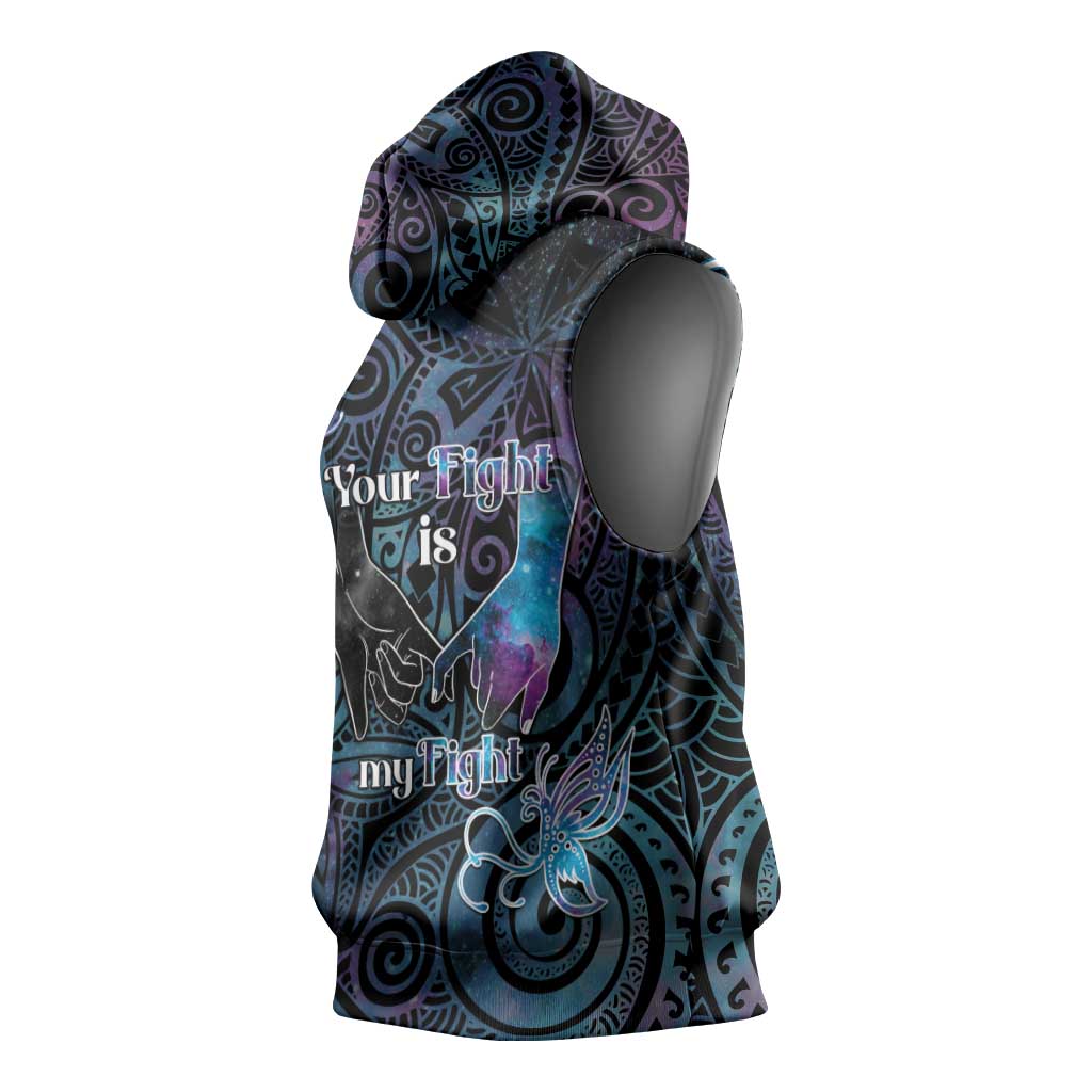 Suicide Awareness Sleeveless Hoodie You Are Not Alone - Polynesian Pride