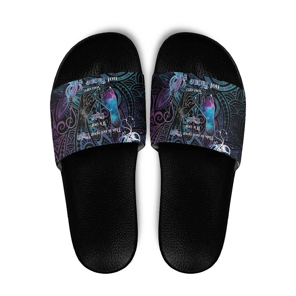 Suicide Awareness Slide Sandals You Are Not Alone - Polynesian Pride