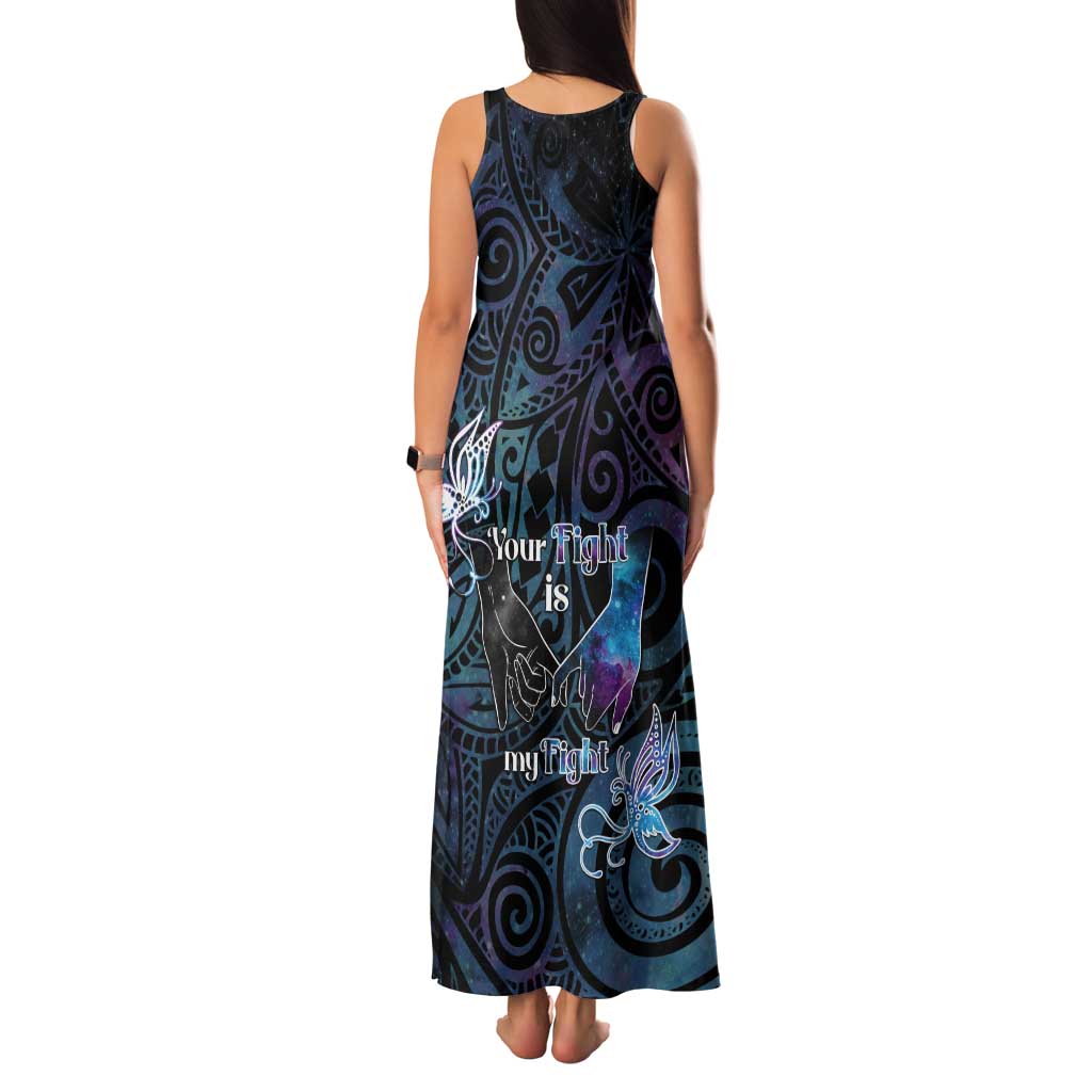 Suicide Awareness Tank Maxi Dress You Are Not Alone - Polynesian Pride