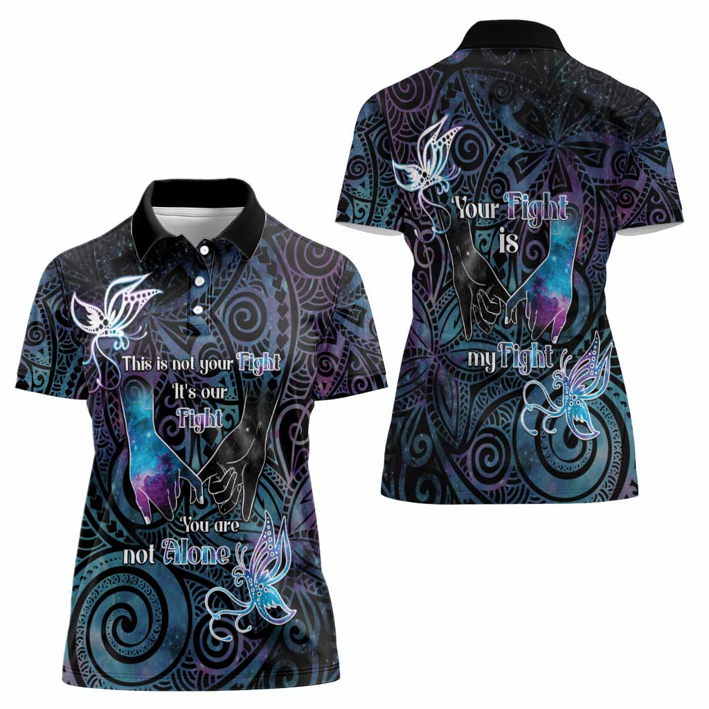 Suicide Awareness Women Polo Shirt You Are Not Alone - Polynesian Pride