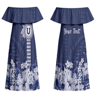 Personalized Utah State Couples Matching Off Shoulder Maxi Dress and Long Sleeve Button Shirt Polynesian Style LT05 - Polynesian Pride