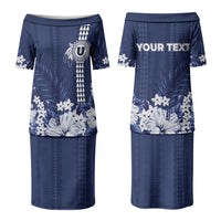 Personalized Utah State Couples Matching Puletasi and Long Sleeve Button Shirt Polynesian Style LT05 - Polynesian Pride