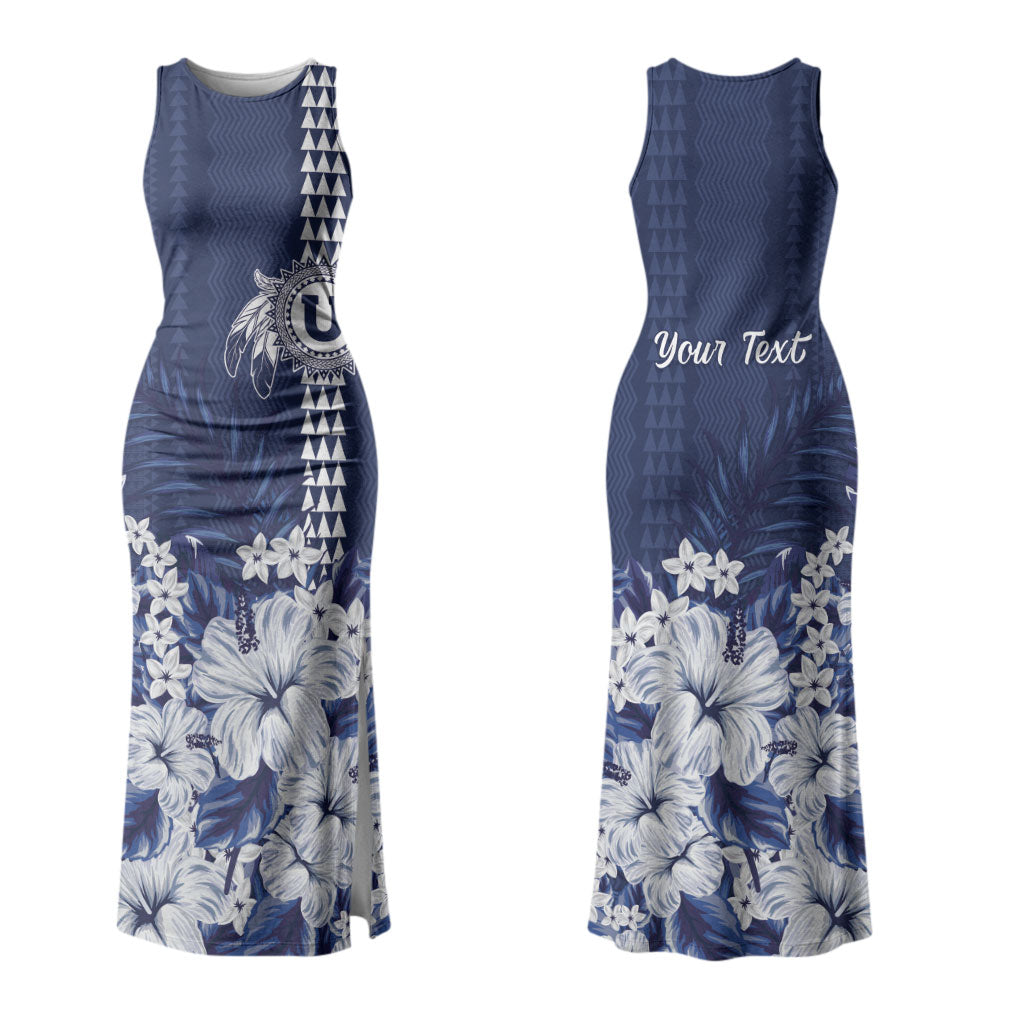 Personalized Utah State Couples Matching Tank Maxi Dress and Long Sleeve Button Shirt Polynesian Style LT05 - Polynesian Pride