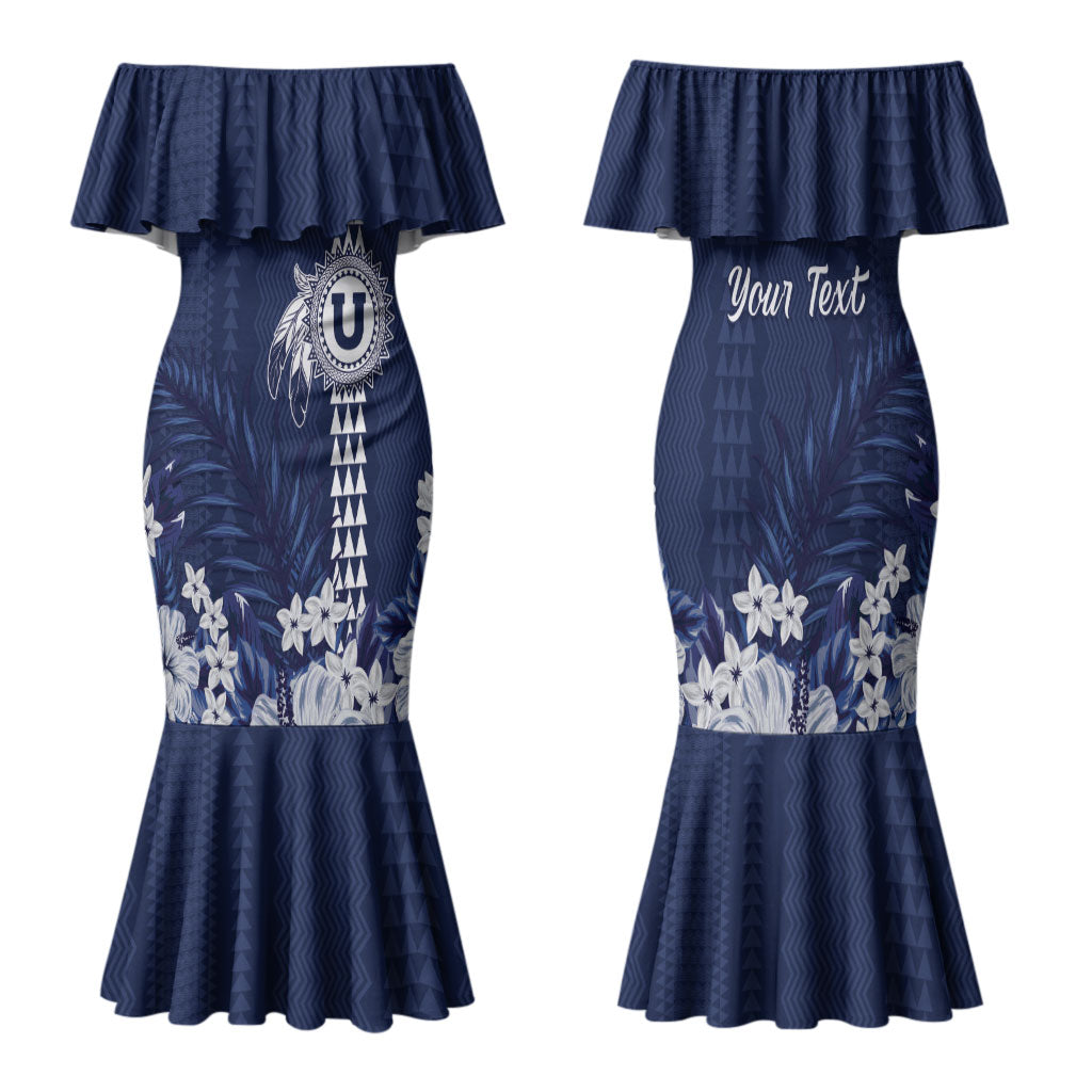 Personalized Utah State Family Matching Mermaid Dress and Hawaiian Shirt Polynesian Style LT05 Mom's Dress Blue - Polynesian Pride