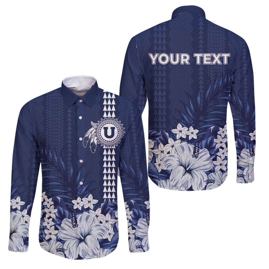 Personalized Utah State Family Matching Mermaid Dress and Hawaiian Shirt Polynesian Style LT05 Dad's Shirt - Long Sleeve Blue - Polynesian Pride