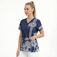Personalized Utah State Scrub Top Polynesian Style LT05 - Polynesian Pride