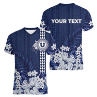 Personalized Utah State Women V-Neck T-Shirt Polynesian Style LT05 - Polynesian Pride