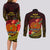 Papua New Guinea Couples Matching Long Sleeve Bodycon Dress and Long Sleeve Button Shirts Coat Of Arms Tropical Flowers Polynesian Pattern LT05 - Polynesian Pride