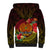 Papua New Guinea Sherpa Hoodie Coat Of Arms Tropical Flowers Polynesian Pattern LT05 - Polynesian Pride