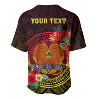 Personalized Papua New Guinea Baseball Jersey Coat Of Arms Tropical Flowers Polynesian Pattern LT05 - Polynesian Pride