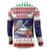 American Samoa Christmas Button Sweatshirt Poinsettia La Maunia Le Kilisimasi