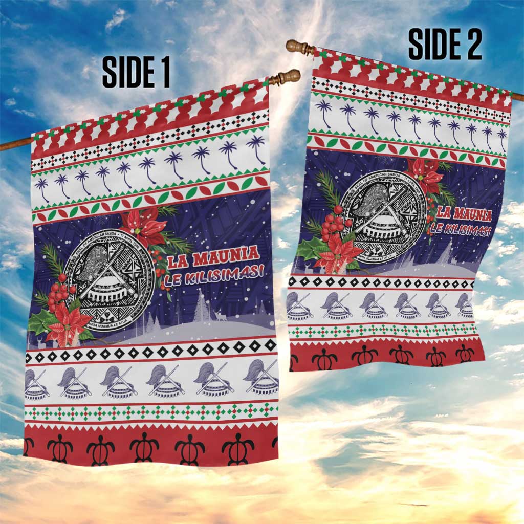 American Samoa Christmas Garden Flag Poinsettia La Maunia Le Kilisimasi