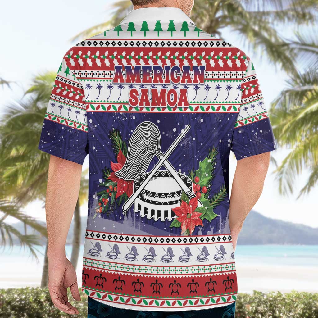 American Samoa Christmas Hawaiian Shirt Poinsettia La Maunia Le Kilisimasi