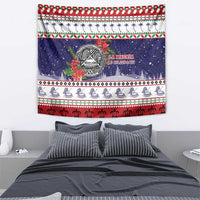 American Samoa Christmas Tapestry Poinsettia La Maunia Le Kilisimasi
