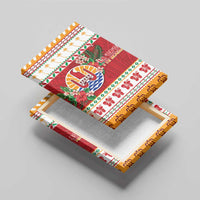 French Polynesia Christmas Canvas Wall Art Coat Of Arms Merry Xmas LT05 - Polynesian Pride
