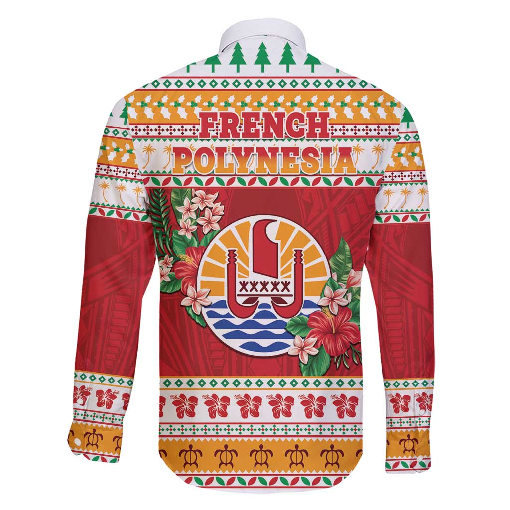 French Polynesia Christmas Family Matching Puletasi and Hawaiian Shirt Coat Of Arms Merry Xmas