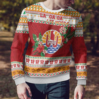 French Polynesia Christmas Ugly Christmas Sweater Coat Of Arms Merry Xmas