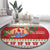 French Polynesia Christmas Round Carpet Coat Of Arms Merry Xmas