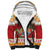 French Polynesia Christmas Sherpa Hoodie Coat Of Arms Merry Xmas