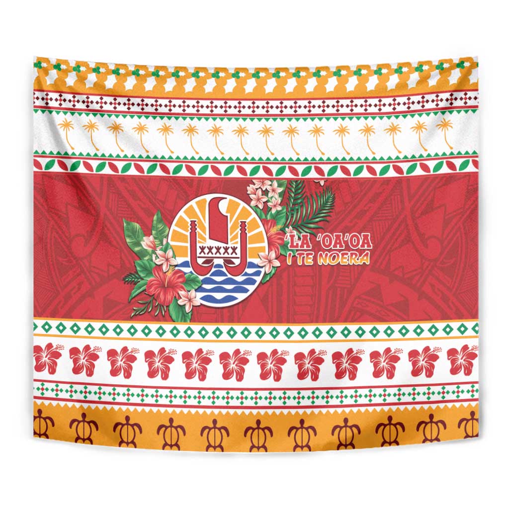 French Polynesia Christmas Tapestry Coat Of Arms Merry Xmas