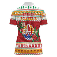 French Polynesia Christmas Women Polo Shirt Coat Of Arms Merry Xmas
