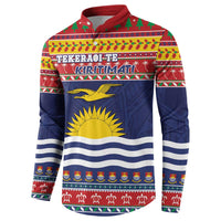 Kiribati Christmas Button Sweatshirt Coat Of Arms Tekeraoi Te Kiritimati
