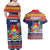 Kiribati Christmas Couples Matching Off Shoulder Maxi Dress and Hawaiian Shirt Coat Of Arms Tekeraoi Te Kiritimati