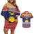 Kiribati Christmas Couples Matching Off Shoulder Short Dress and Hawaiian Shirt Coat Of Arms Tekeraoi Te Kiritimati