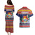 Kiribati Christmas Couples Matching Puletasi and Hawaiian Shirt Coat Of Arms Tekeraoi Te Kiritimati