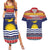 Kiribati Christmas Couples Matching Summer Maxi Dress and Hawaiian Shirt Coat Of Arms Tekeraoi Te Kiritimati