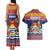 Kiribati Christmas Couples Matching Tank Maxi Dress and Hawaiian Shirt Coat Of Arms Tekeraoi Te Kiritimati