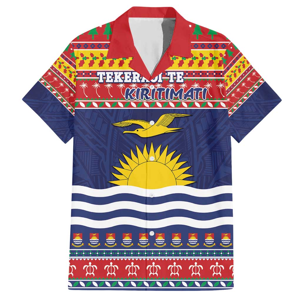 Kiribati Christmas Hawaiian Shirt Coat Of Arms Tekeraoi Te Kiritimati