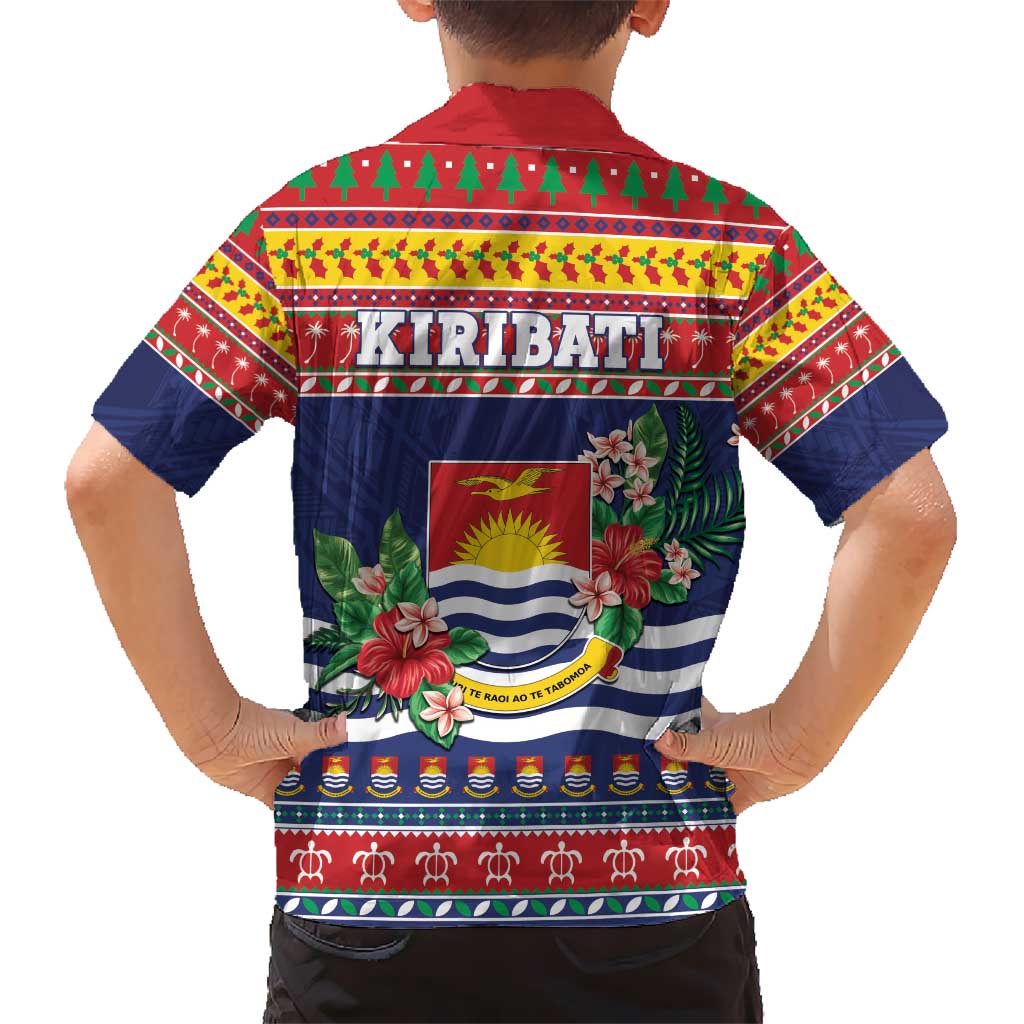 Kiribati Christmas Hawaiian Shirt Coat Of Arms Tekeraoi Te Kiritimati