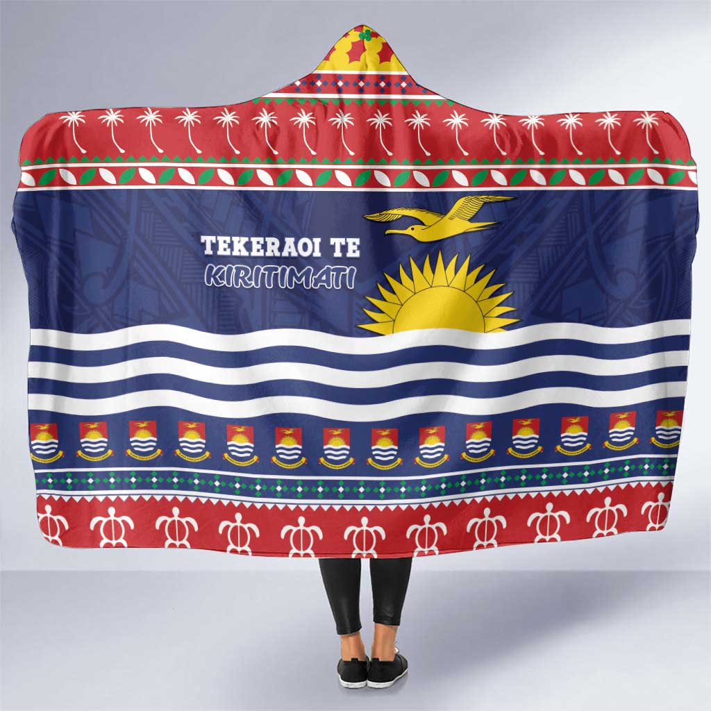 Kiribati Christmas Hooded Blanket Coat Of Arms Tekeraoi Te Kiritimati