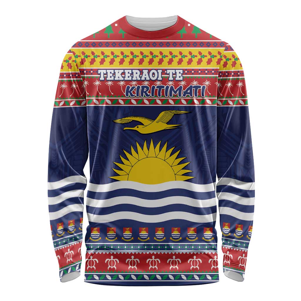 Kiribati Christmas Long Sleeve Shirt Coat Of Arms Tekeraoi Te Kiritimati