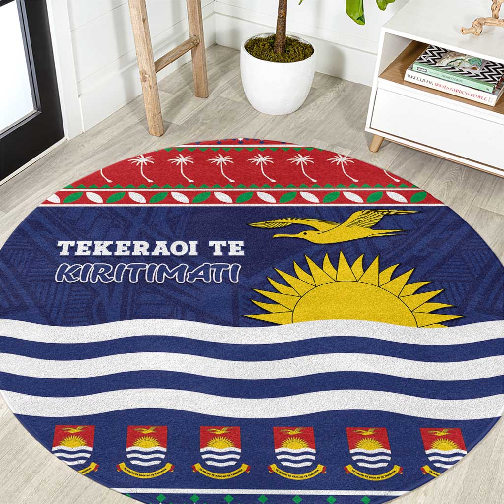 Kiribati Christmas Round Carpet Coat Of Arms Tekeraoi Te Kiritimati