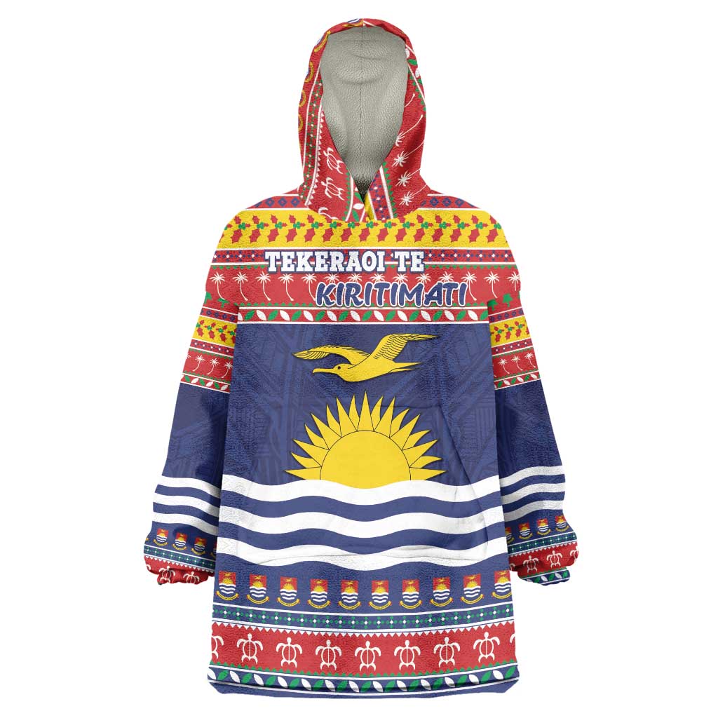 Kiribati Christmas Wearable Blanket Hoodie Coat Of Arms Tekeraoi Te Kiritimati