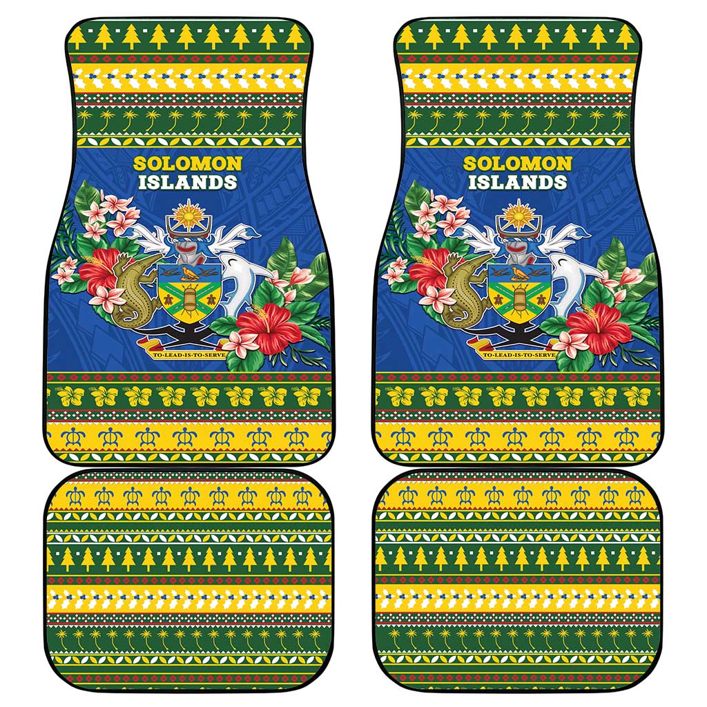 Solomon Islands Christmas Car Mats Coat Of Arms Merry Xmas
