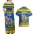 Solomon Islands Christmas Couples Matching Off Shoulder Maxi Dress and Hawaiian Shirt Coat Of Arms Merry Xmas