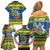 Solomon Islands Christmas Family Matching Off Shoulder Short Dress and Hawaiian Shirt Coat Of Arms Merry Xmas