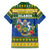 Solomon Islands Christmas Family Matching Off Shoulder Short Dress and Hawaiian Shirt Coat Of Arms Merry Xmas