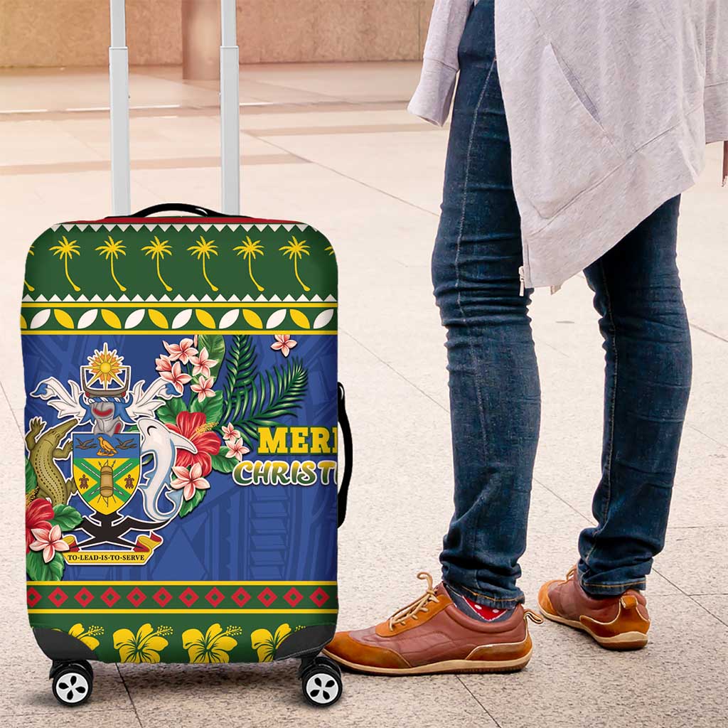 Solomon Islands Christmas Luggage Cover Coat Of Arms Merry Xmas