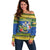 Solomon Islands Christmas Off Shoulder Sweater Coat Of Arms Merry Xmas