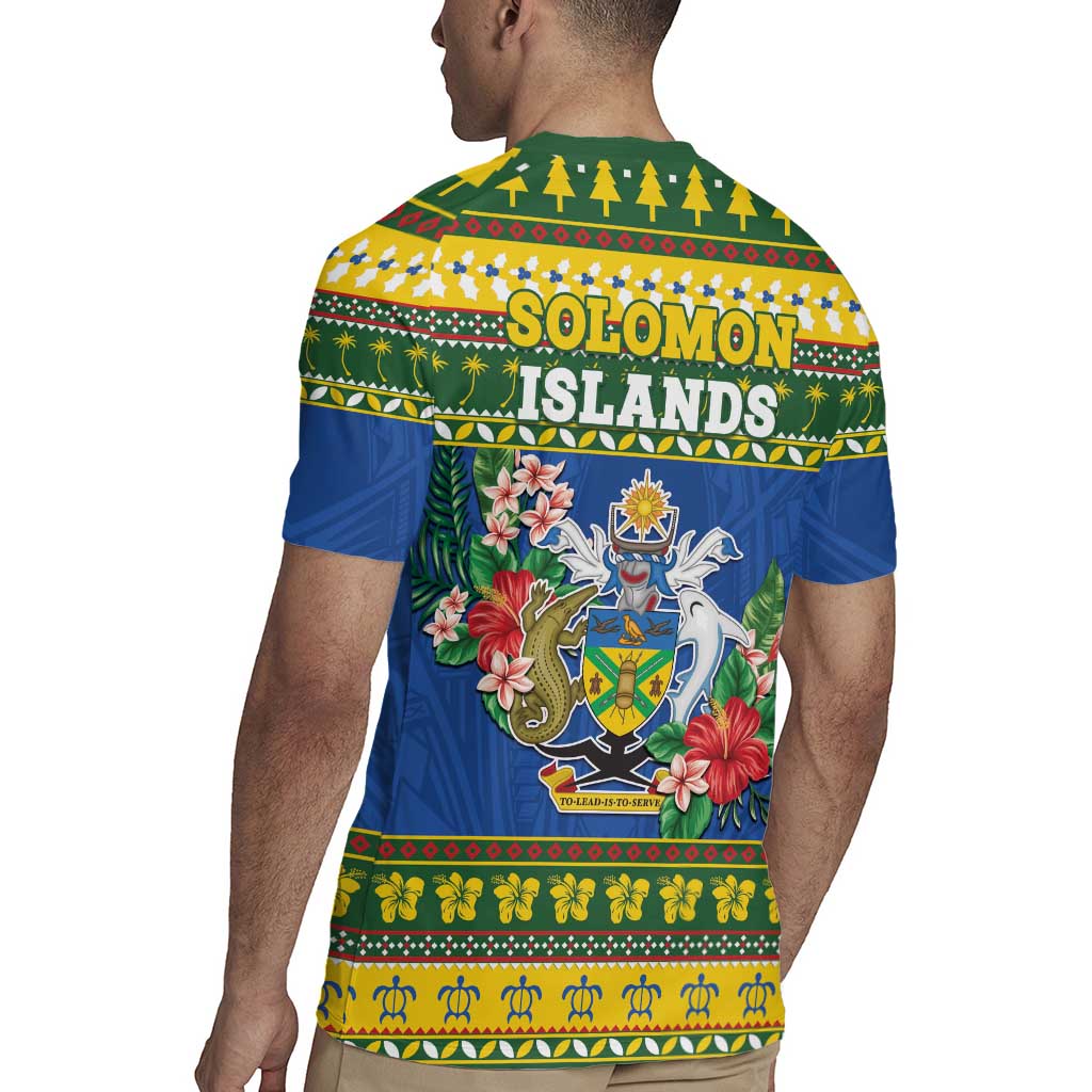 Solomon Islands Christmas Rugby Jersey Coat Of Arms Merry Xmas