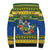 Solomon Islands Christmas Sherpa Hoodie Coat Of Arms Merry Xmas